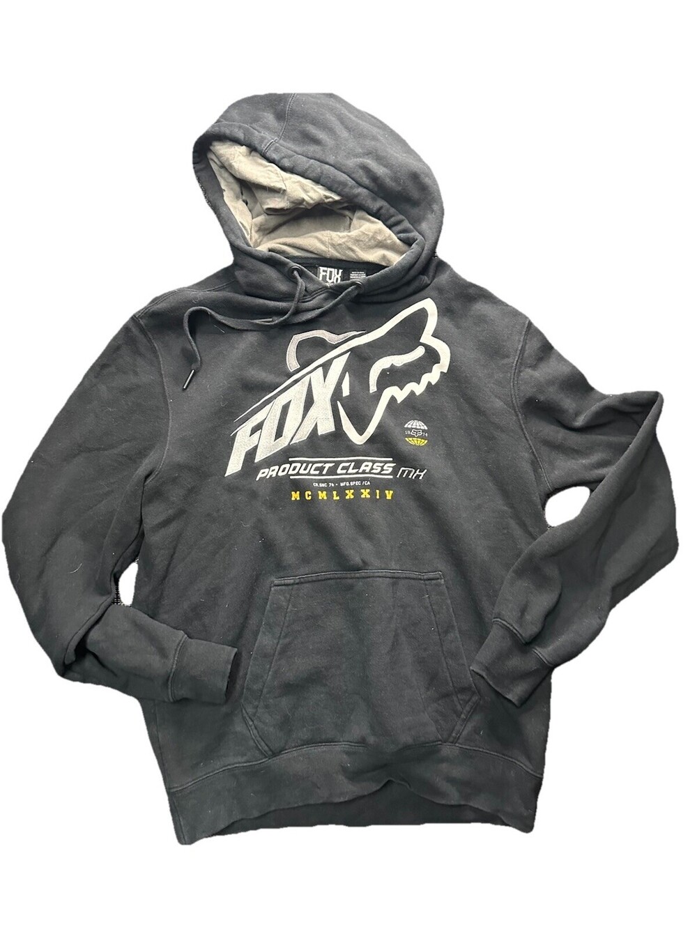 Fox Racing Product Class Hoodie Black Embroidered Logo Pullover Mens Medium
